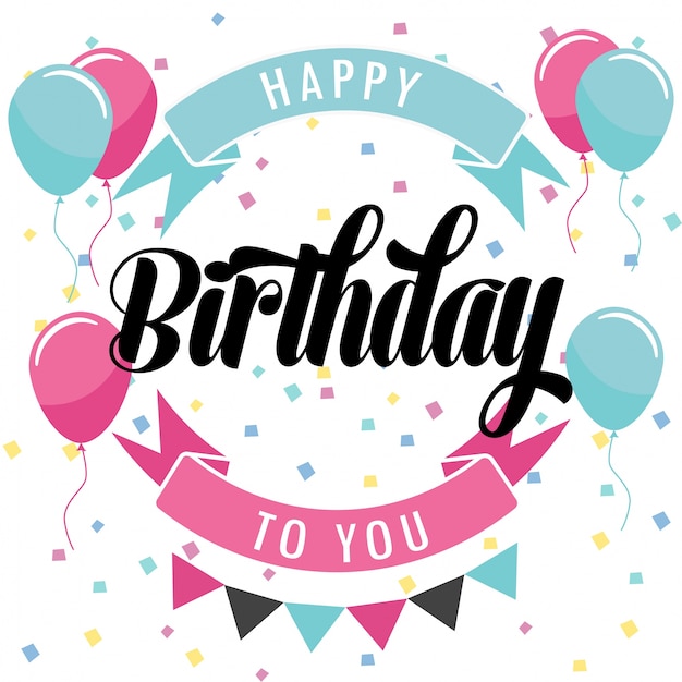 Happy Birthday typography vector design