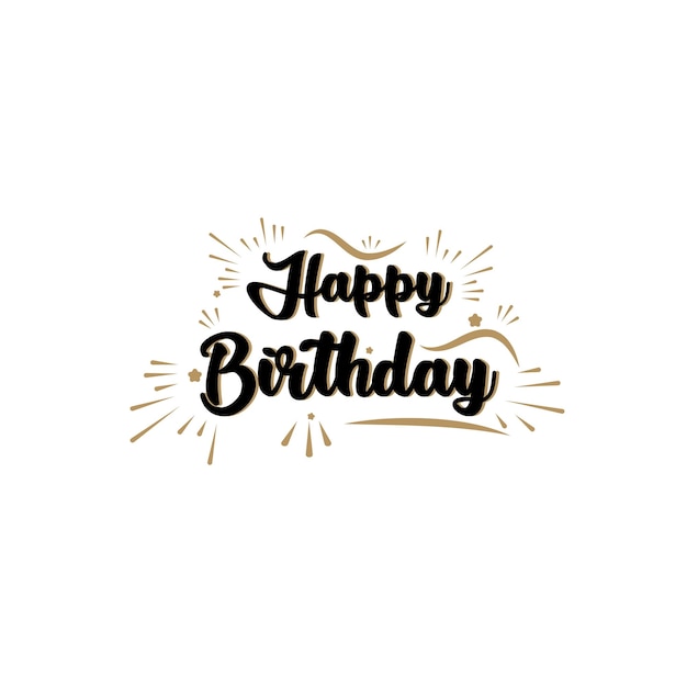 Happy birthday typography with white background