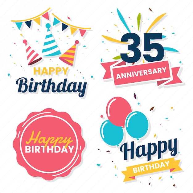 Happy Birthday Vector Logo for banner