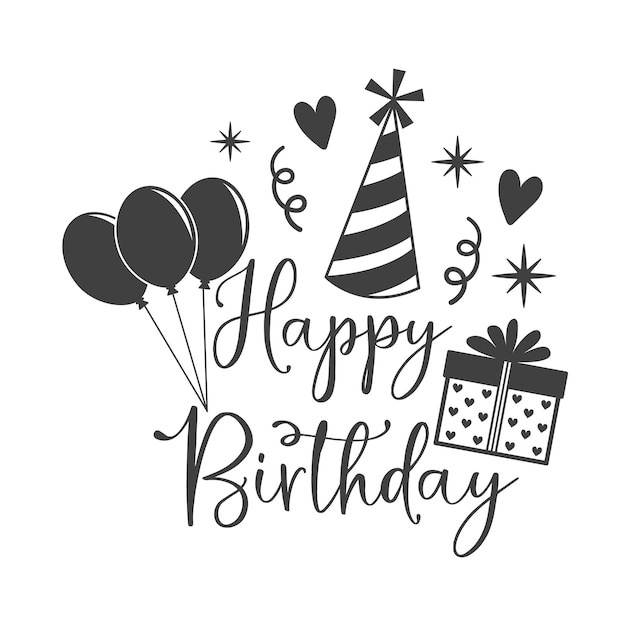 Happy birthday vector quote. Happy birthday wishes cute greeting card template. Isolated design