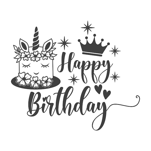 Happy birthday vector quote. Happy birthday wishes cute greeting card template. Isolated design