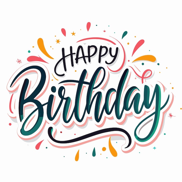 Vector happy birthday wishes with colorful confetti