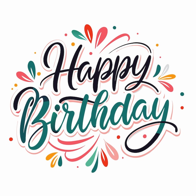 Vector happy birthday wishes with colorful designs