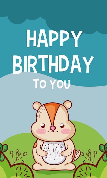 Happy birthday to you squirrel cartoon