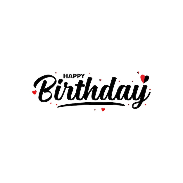 Happy BirthdayBeautiful greeting card scratched calligraphy black text vector template