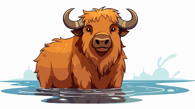 Happy Bison Cartoon Illustration for Creative Projects