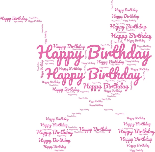 Vector happy bithday text effect design f