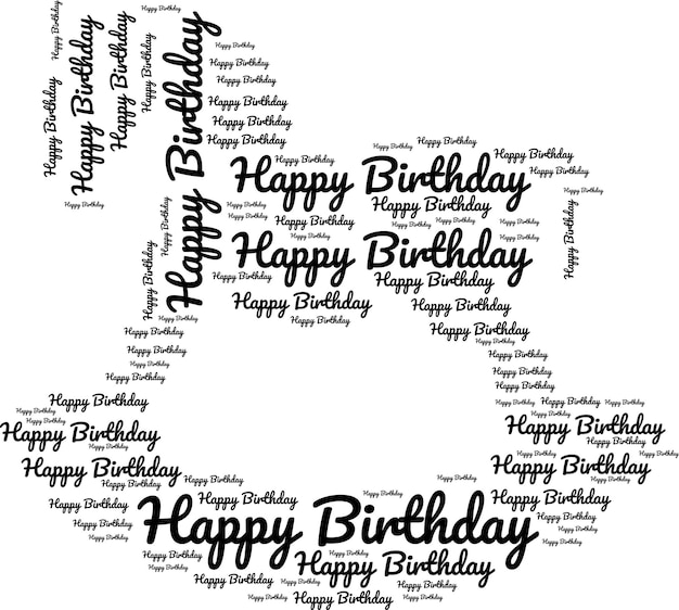 Vector happy bithday text effect design f