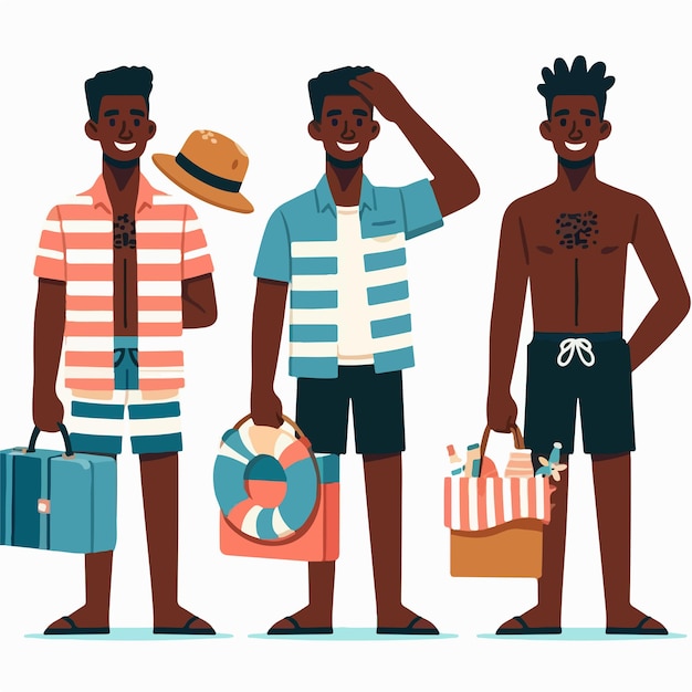 Vector happy black people vector illustration