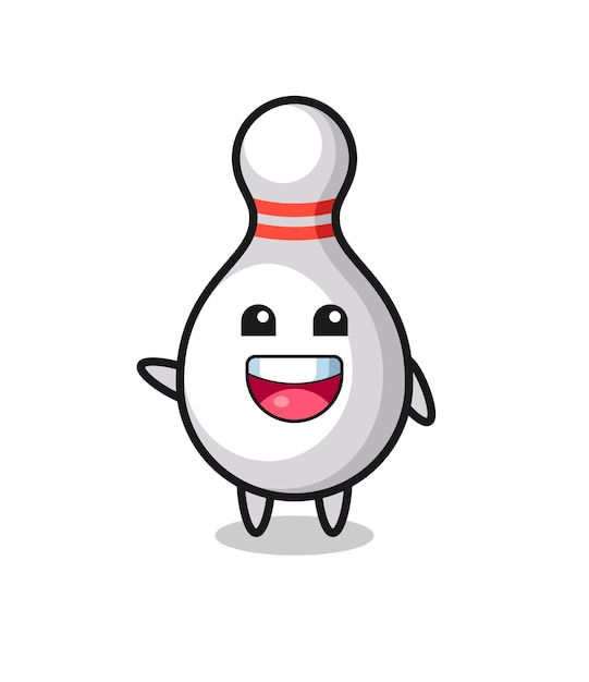 Happy bowling pin cute mascot character  cute design