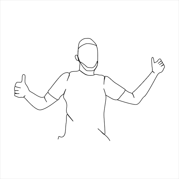 happy boy drawing continuous line minimalist design one line drawing happy boy