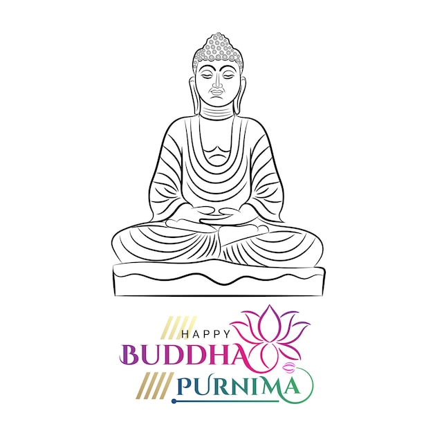 Happy Buddha Jayanti greeting with lord buddha illustration