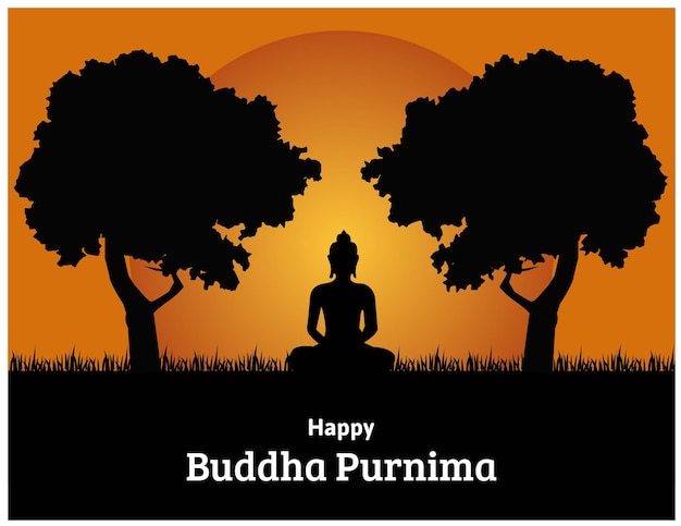 Happy Buddha Purnima Festival Celebration Vector Design