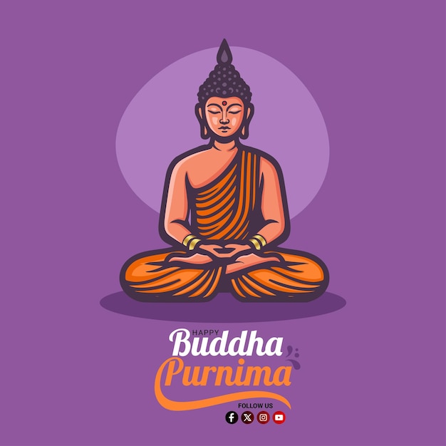 Happy buddha purnima hindu festival celebration background