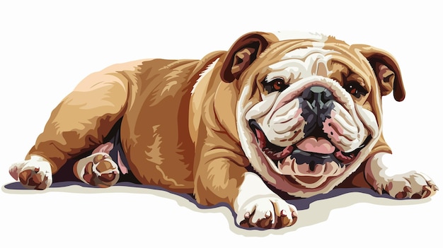 Vector happy bulldog isolated on white background