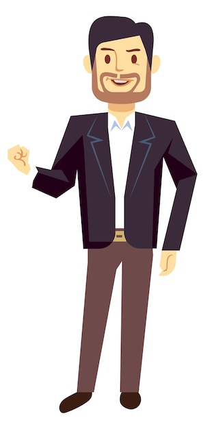 Happy businessman character Office manager color icon