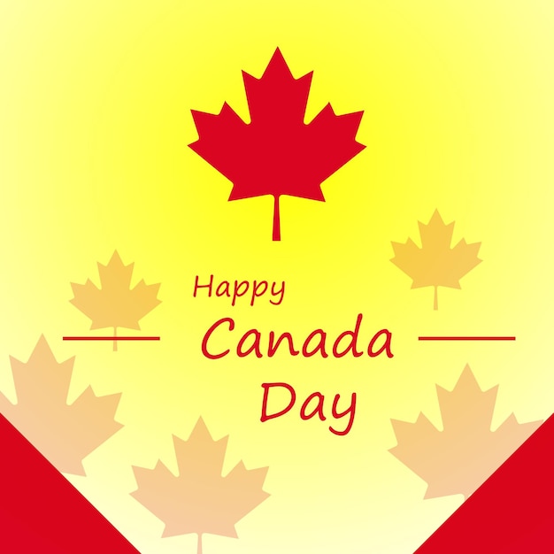 Happy Canada Day 1st July birthday of Canada vector illustration with minimal colorful background