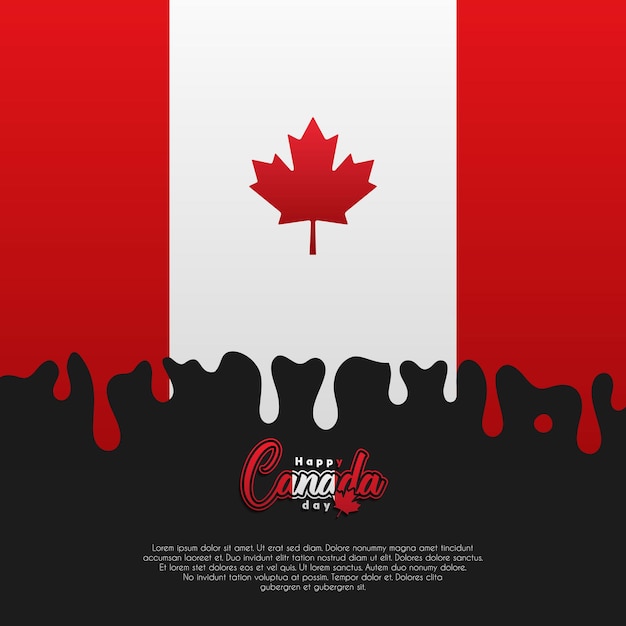 Happy Canada day background or banner design template celebrated on July 1st