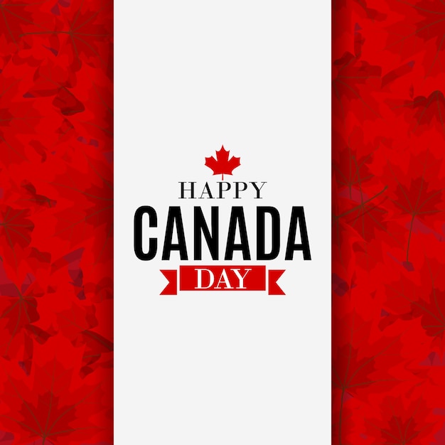 Vector happy canada day background greeting card.  illustration