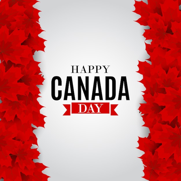 Happy Canada Day Background greeting card.  Illustration