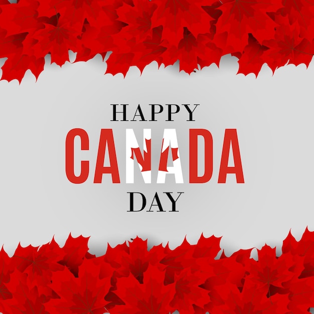 Vector happy canada day background greeting card. illustration