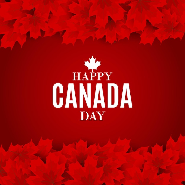 Happy Canada Day Background greeting card. Vector Illustration