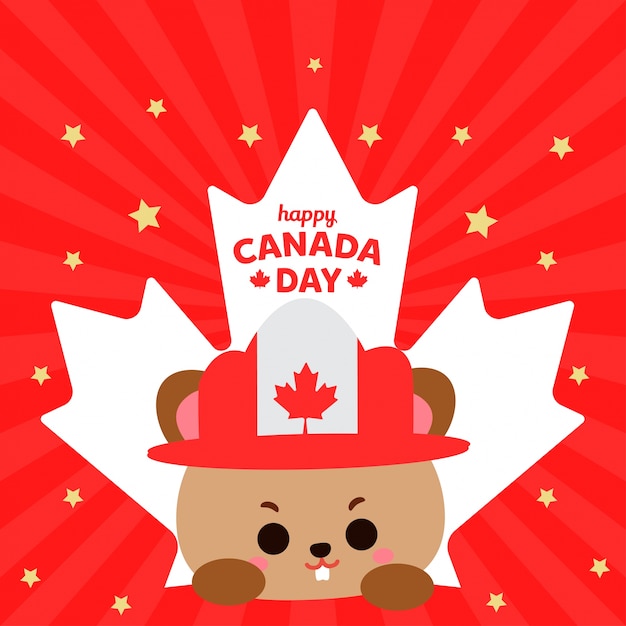 Happy Canada day illustration