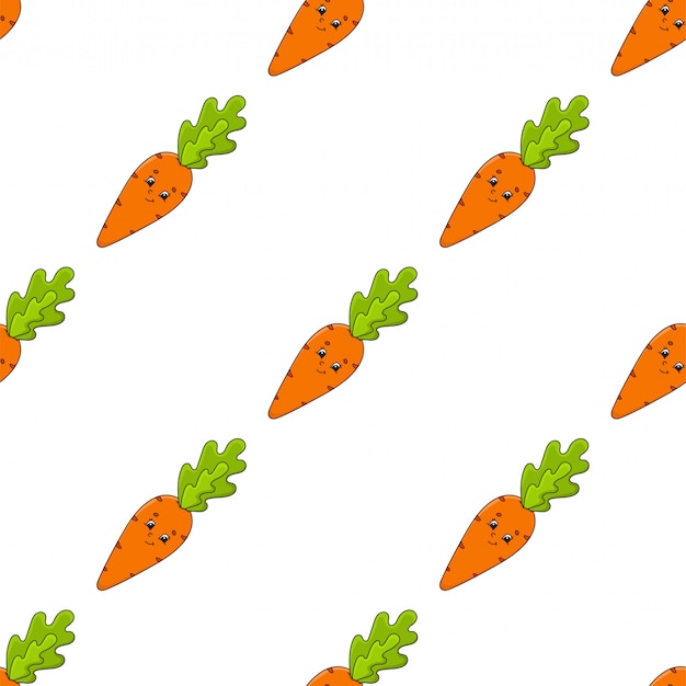 Happy carrot seamless pattern