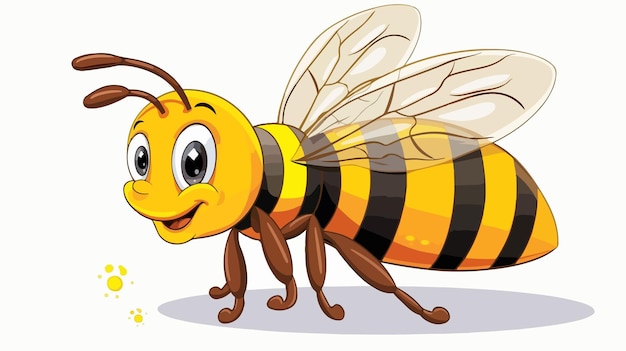 Vector happy cartoon bee smiling vector illustration