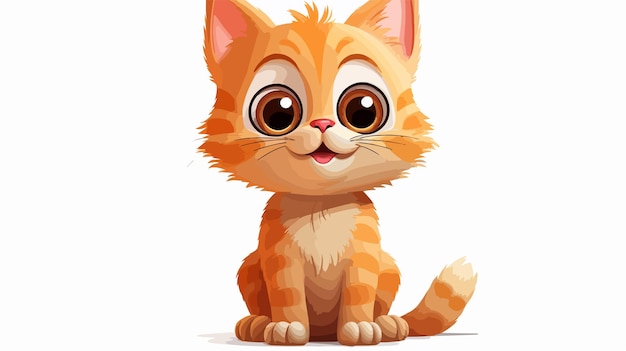 Happy Cartoon Cat Vector Illustration