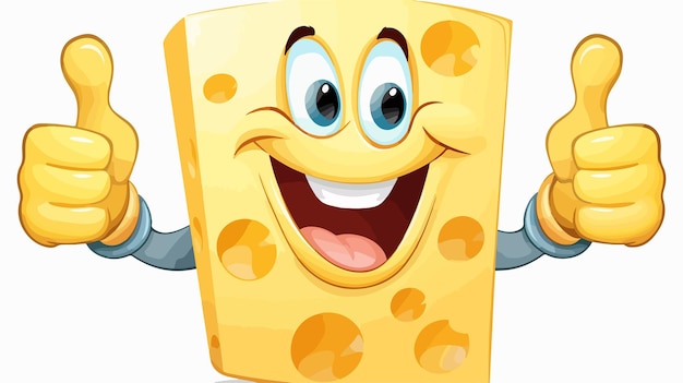 Happy Cartoon Cheese Man Drawing