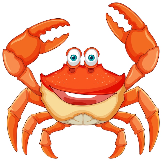 Vector happy cartoon crab illustration