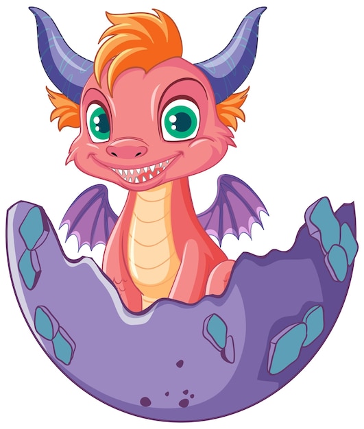 Happy cartoon dragon character smiling