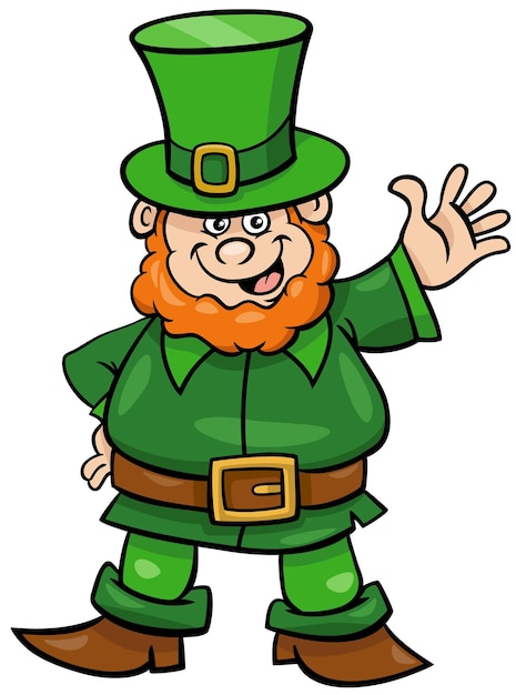 Happy cartoon Leprechaun character on Saint Patrick Day