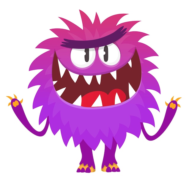 Happy cartoon monster Halloween vector illustration of funny monster creature