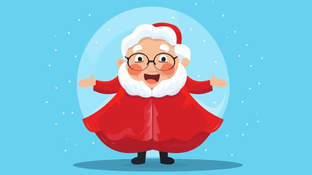 Vector happy cartoon mrs claus ready to give a hug