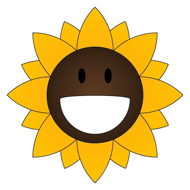 happy cartoon sunflower face vector ilustration