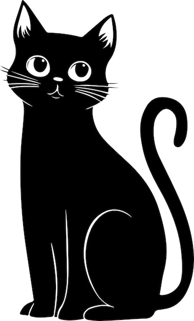 Happy Cat Day silhouette vector art Illustration