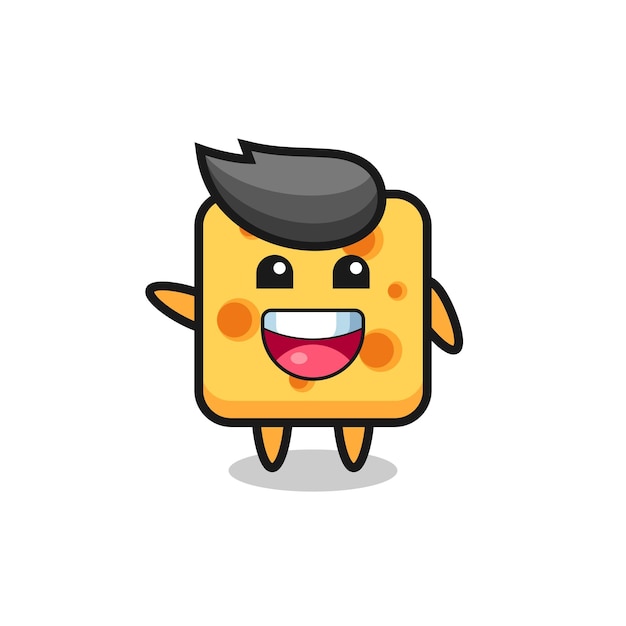 Happy cheese cute mascot character , cute design