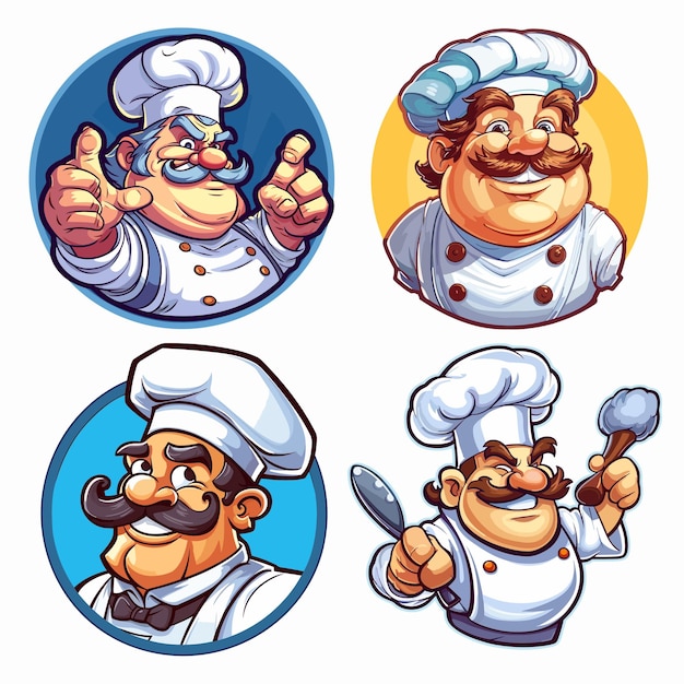 happy chef vector logo