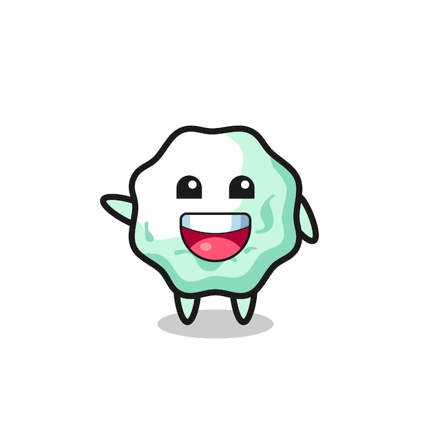 Happy chewing gum cute mascot character