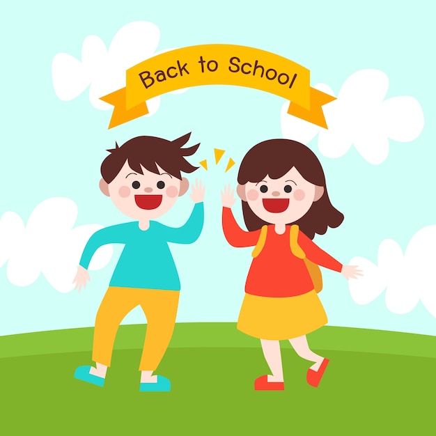 Happy children back to school vector.