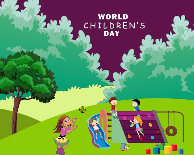 Happy children day vector illustration for social media poster and banner