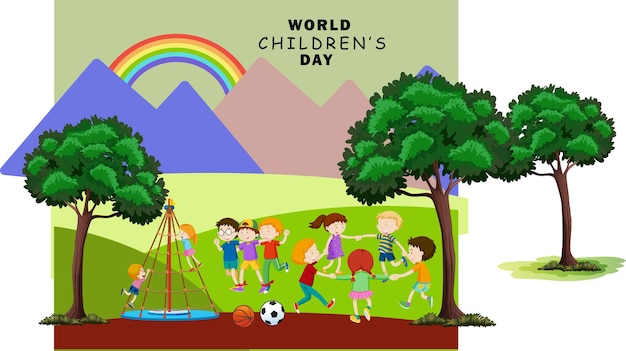 Happy children day vector illustration for social media poster and banner