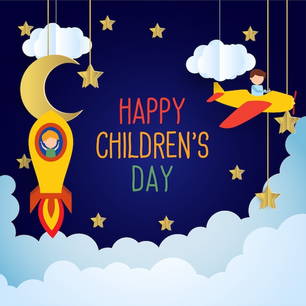 Happy children's day for children celebration poster