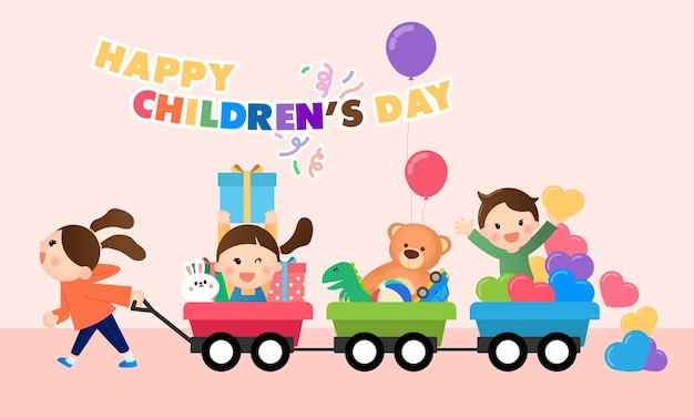 Happy Childrens Day full of gifts