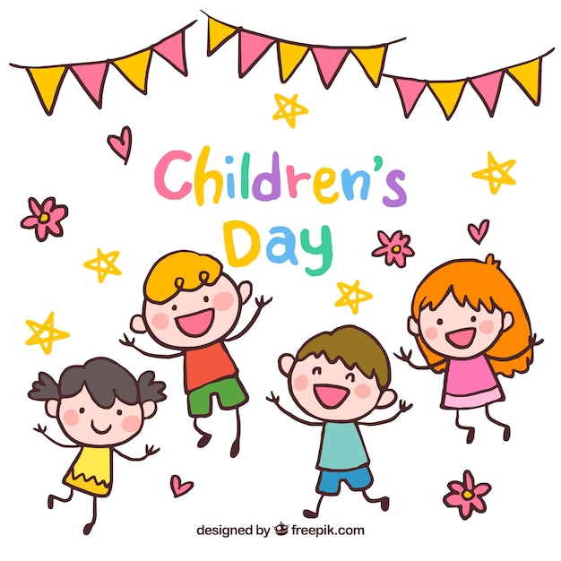 Happy childrens day illustration