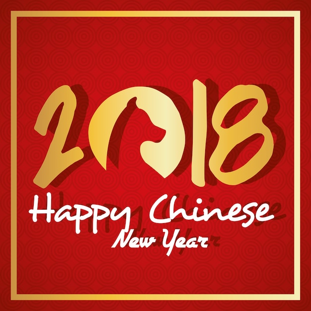 happy chinese new year 2018 poster vector illustration design