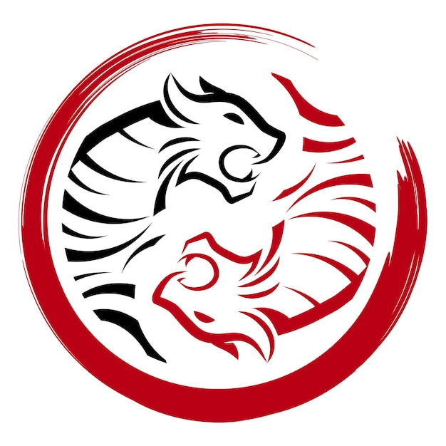 Happy Chinese new year 2022 Tiger Zodiac sign on paper cut art and craft style