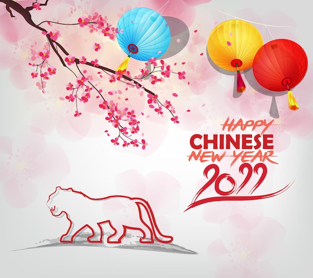 Happy Chinese new year 2022  year of the Tiger Lunar New Year